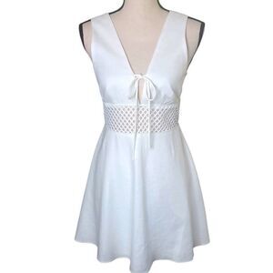 Dolce Vita White Cage Waist Clean Girl, Coquette Mini Dress Size S